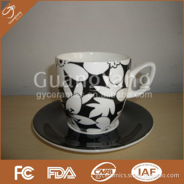 S/6 strengthened bone china tea cup(90cc, TE shape) & saucer in round gift box